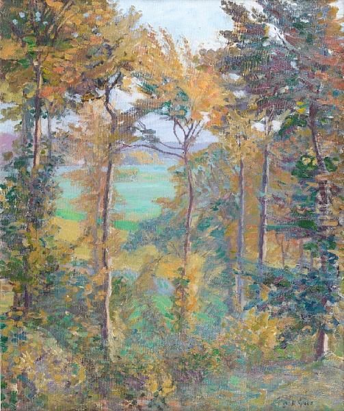 Wooded Landscape At Tibermont, Neuville Lesdieppes Oil Painting by Spencer Frederick Gore