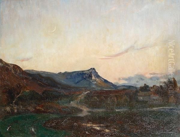 West Of Ireland, Landscape At Dusk Oil Painting by William Crampton Gore