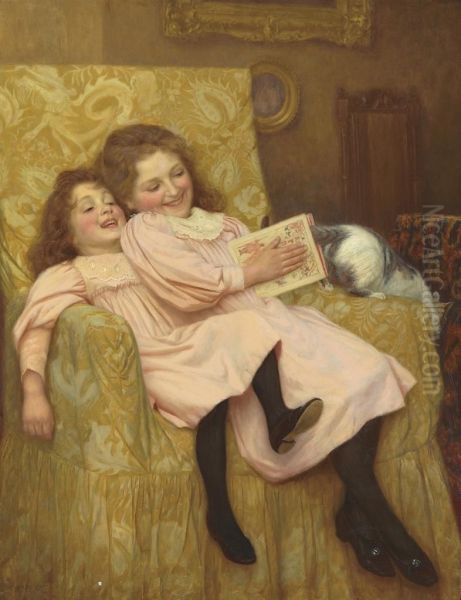 Teasing The Cat Oil Painting by William Henry Gore