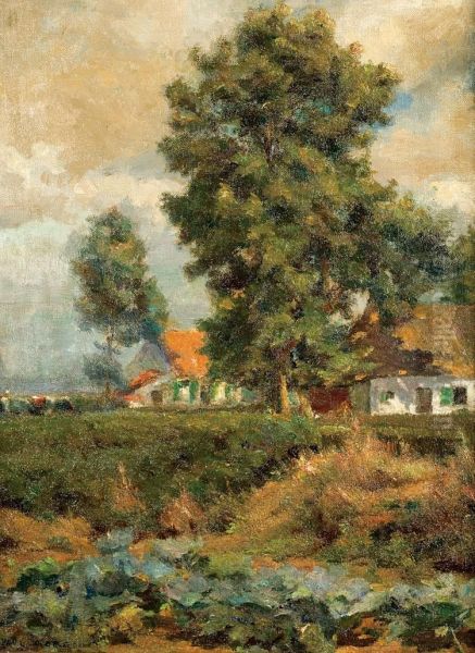 Ferme Dans Un Paysage Oil Painting by Paul Gorge