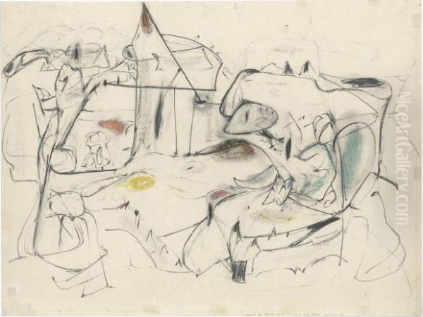 Study For Agony Oil Painting by Arshile Gorky