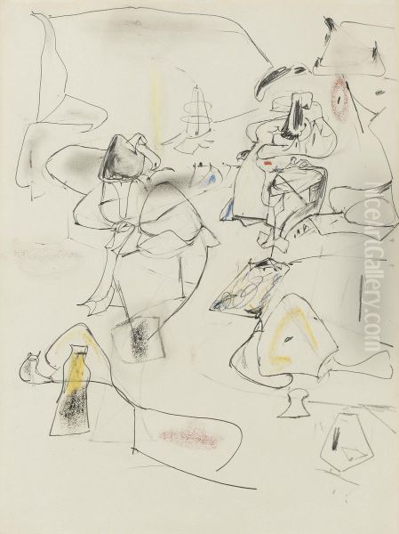 Study For The Unattainable Oil Painting by Arshile Gorky