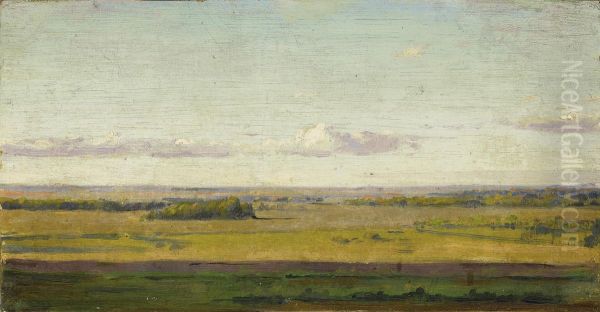 Distant Landscape At Evening Oil Painting by Ivan Lavrentievich Gorokhov