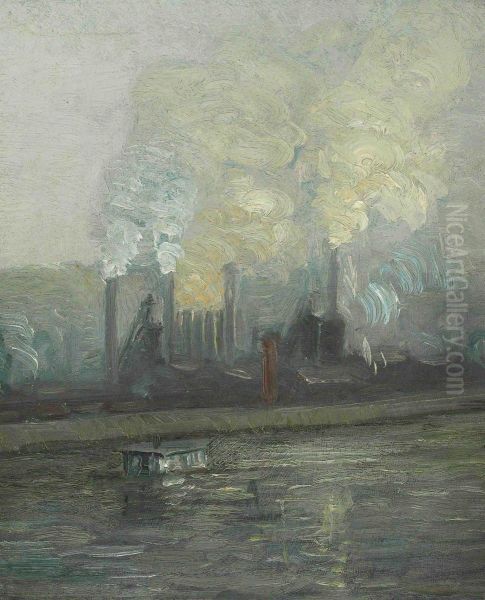 Mills By The River Oil Painting by Aaron Harry Gorson