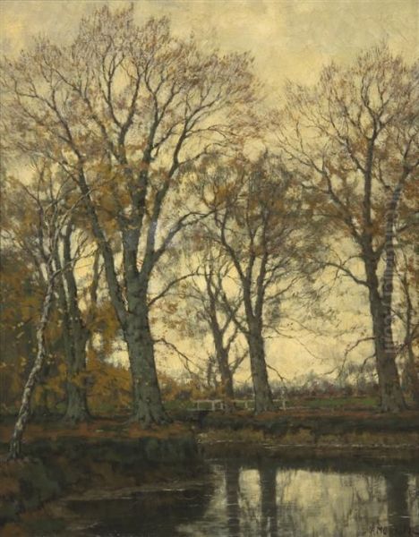 A Lake In The Forest Oil Painting by Arnold Marc Gorter