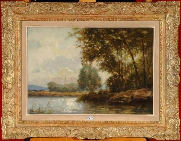 Paysage Lacustre Anime Oil Painting by Pieter Gorus