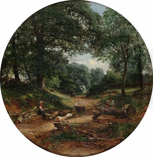 The Woodcutters Rest Oil Painting by William W. Gosling