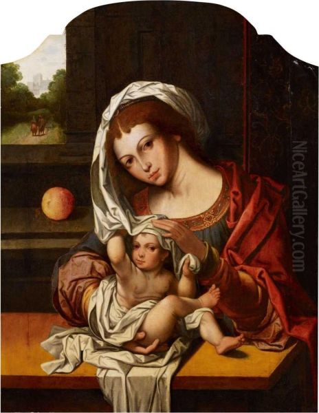 Madonna Mit Kind Oil Painting by Jan Mabuse