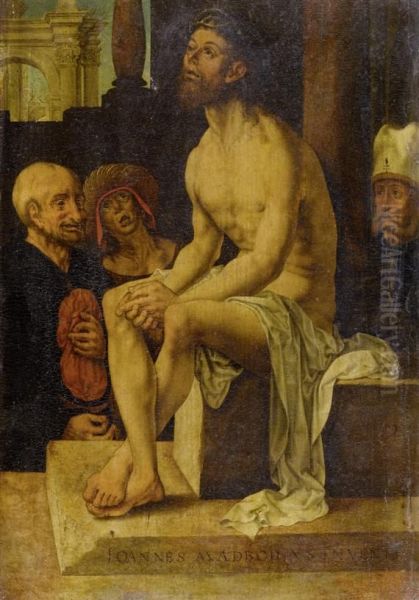 Christ On The Cold Stone Oil Painting by Jan Mabuse