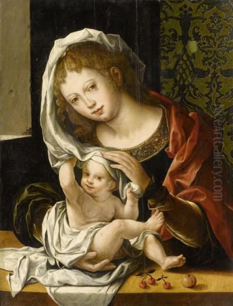 Madonna And Child Oil Painting by Jan Mabuse