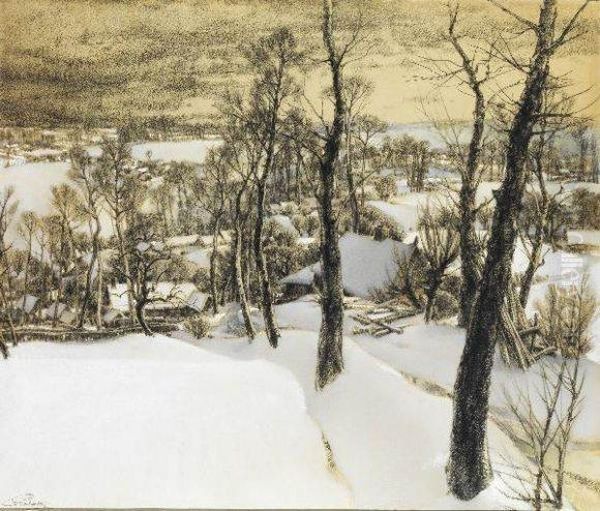 Paysage Hivernal Oil Painting by Albert Ferdinand J. Gosselin