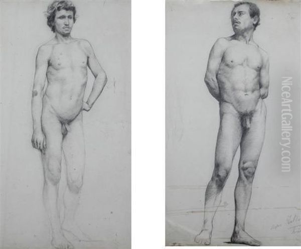 Male Nude Studies Oil Painting by Thomas Cooper Gotch