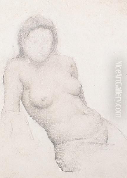 Study Of A Female Nude Oil Painting by Thomas Cooper Gotch