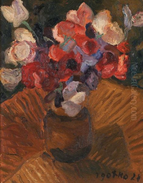 Bouquet D'anemones Oil Painting by Jacques Gotko