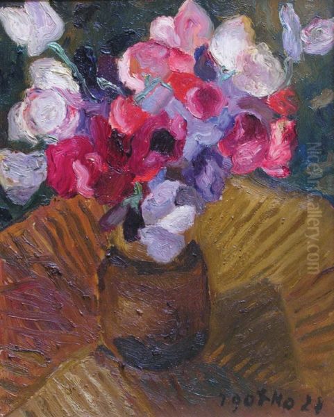 Bouquet D'anemones Oil Painting by Jacques Gotko