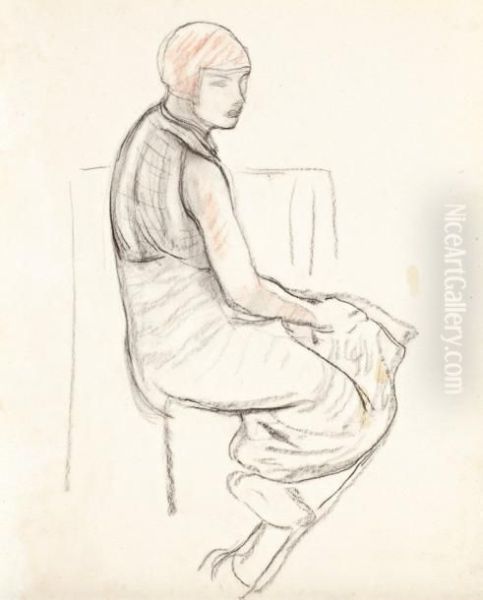 Femme Assise Oil Painting by Leopold Gottlieb