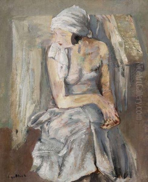 Femme Assise Oil Painting by Leopold Gottlieb