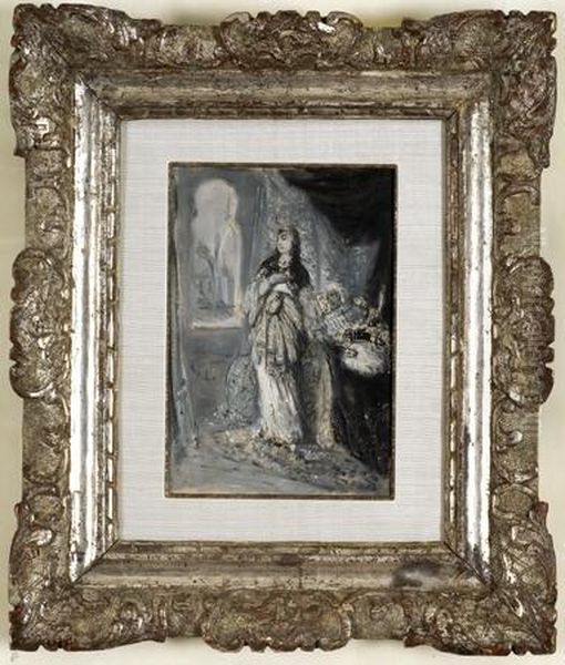 Sketch Of Reha Oil Painting by Moritz, Maurycy Gottlieb