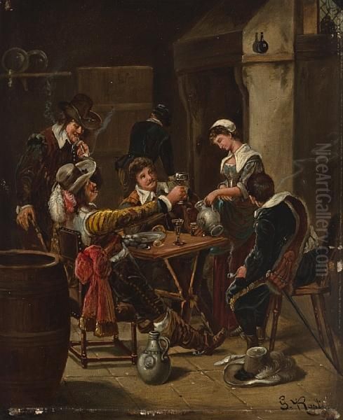 The Life Of A Musketeer Oil Painting by Johann Gottlieb Rost