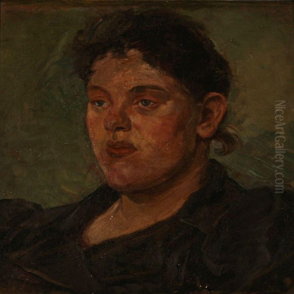 Portrait Study Oil Painting by Albert Gottschalk