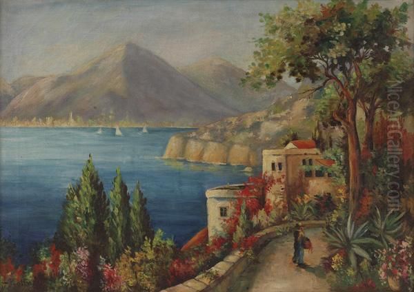 Italian Landscape Oil Painting by Frederick C. Gottwald