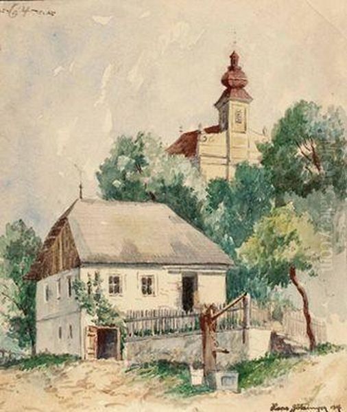 Altes Haus Und Kirche Oil Painting by Hans Gotzinger