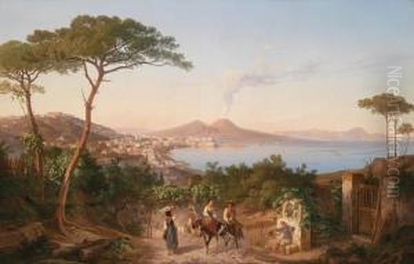 View Ofnaples Oil Painting by Carl Wilhelm Goetzloff