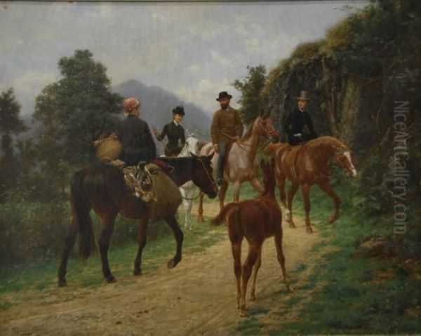 The Meeting On Horseback Oil Painting by Jean Richard Goubie