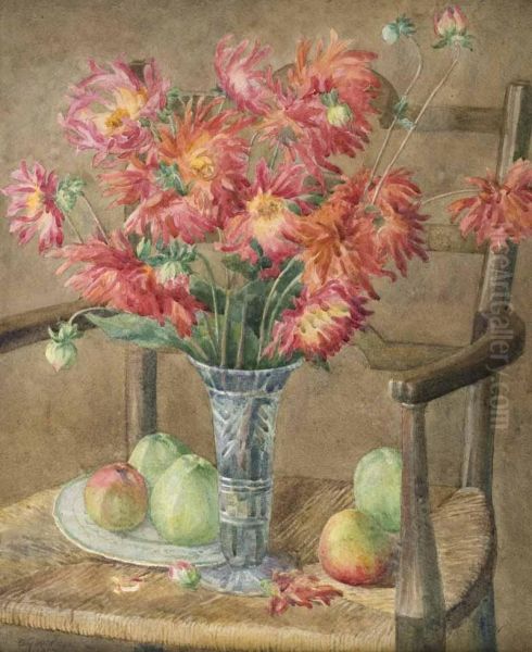 Still Life 
Dahlia Oil Painting by David Gould