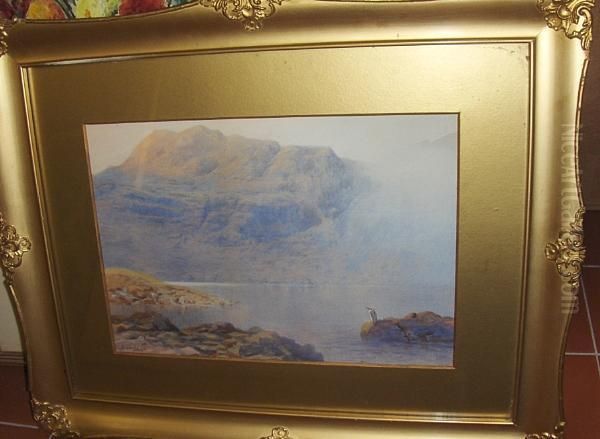 Bow Fell And Angle Tarn Early Morning Oil Painting by David Gould