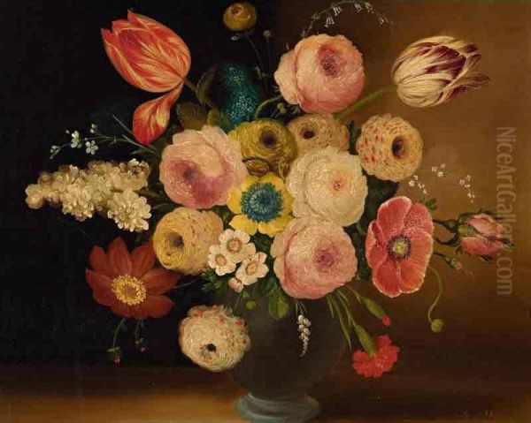 Still Life Of Flowers Oil Painting by William Buelow Gould