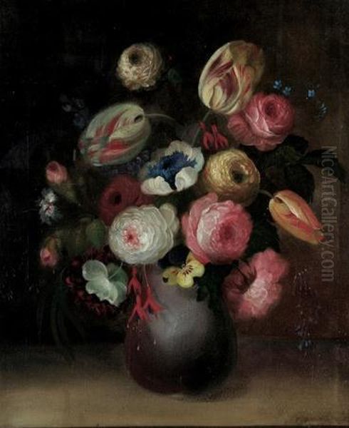 Still Life Flowers Oil Painting by William Buelow Gould