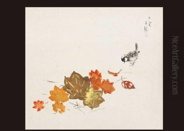 Falling Leaves Oil Painting by Nishimura Goun