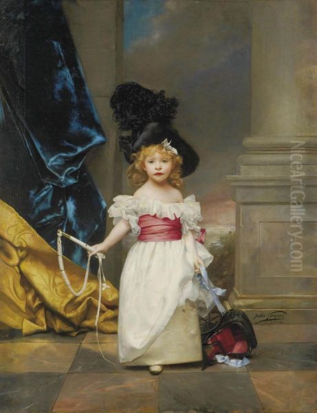 Portrait Of Therese Girard Aged Three Years And Seven Months Oil Painting by Jules Adolphe Goupil