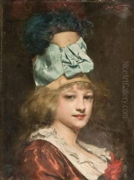 Elegante Au Chapeau Oil Painting by Jules Adolphe Goupil