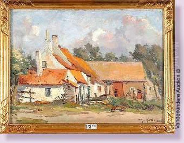 Ferme En Flandre Maritime Oil Painting by Charles Gouweloos