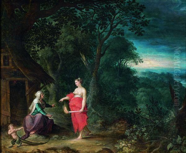 Ceres Changeant Stellion En Lezard 
Panneau De Chene, Parquete Oil Painting by Abraham Govaerts