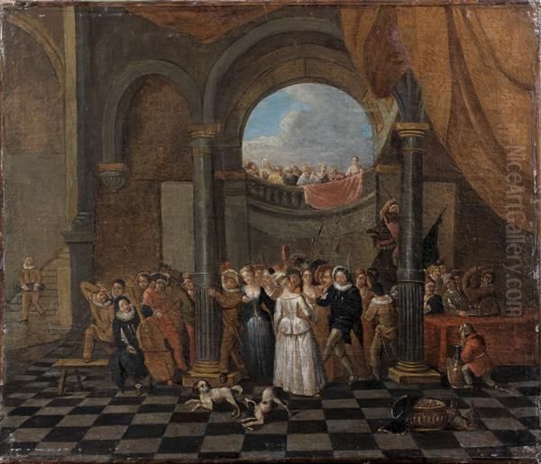 Scene De Bal Dans Un Palais Oil Painting by Hendrik Govaerts