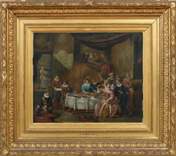 Scene De Banquet Oil Painting by Hendrik Govaerts