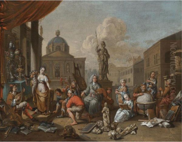 An Allegory Of The Arts Oil Painting by Hendrik Govaerts