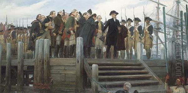 Washington's Farewell To The Army Oil Painting by Andrew Carrick Gow