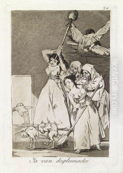 Ya Van Desplumados Oil Painting by Francisco De Goya y Lucientes