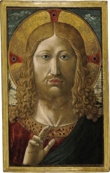 Christ Blessing Oil Painting by Benozzo Gozzoli