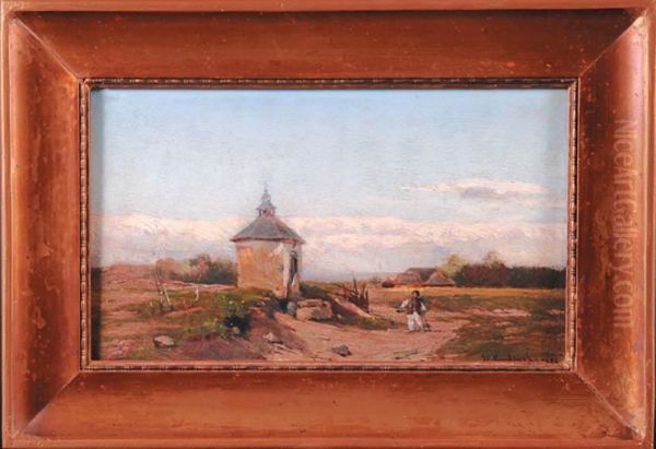 Kaplica W Szczawniku, 1880 R. Oil Painting by Henryk Grabinski