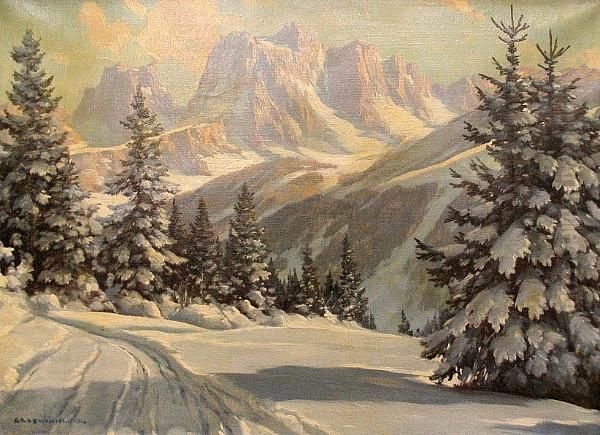 Kalkozl In The Austrian Tyrol Oil Painting by Peter Grabwinkler