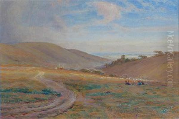 South Coast View Towards Hastings Oil Painting by Alfred Fitzwalter Grace