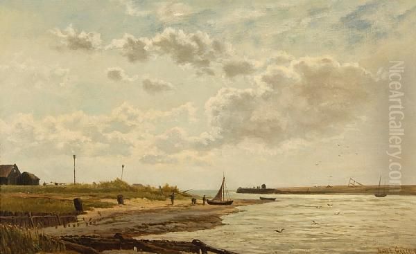 A Norfolk Estuary Oil Painting by James Edward Grace