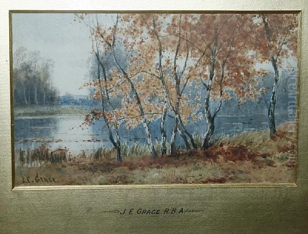 Autumn River Oil Painting by James Edward Grace