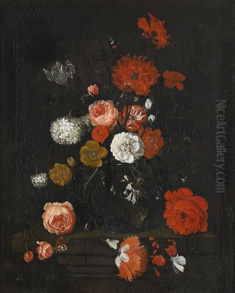 Blomsterstilleben Oil Painting by Ida Gradman