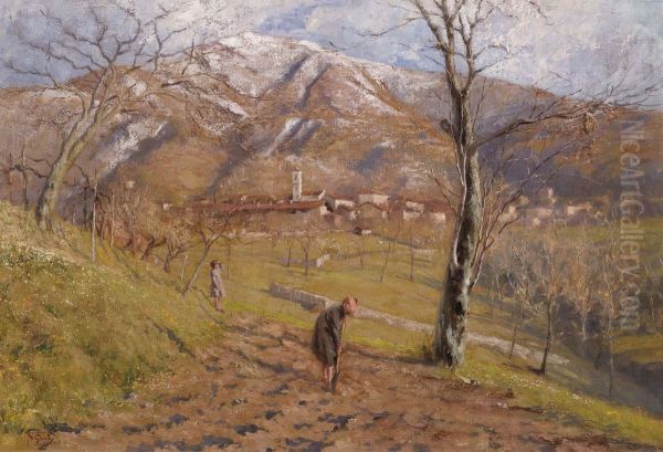 Marzo In Montagna Oil Painting by Napoleone Luigi Grady